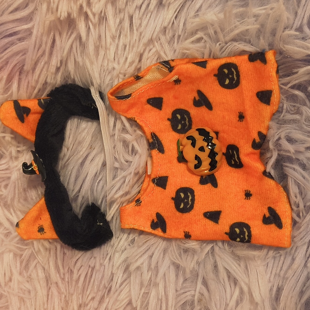 Halloween Pumpkin Labubu Costume Set - Orange and Black